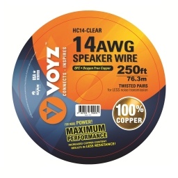 Rollo Cable 100% Cobre Pparlante 76.3 Mts Transparente 1.6MM (14 Gauge) VOYZ