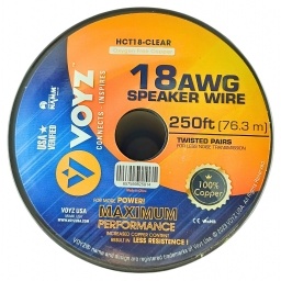 Rollo Cable 100% Cobre Pparlante 76.3 Mts Transparente MM (18 Gauge) VOYZ