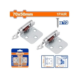 Par Bisagras Gabinete Plateada 70X50 Mm Wadfow WADFOW