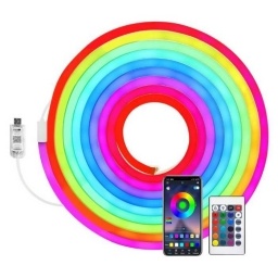 Cinta Led Neon  Inteligente 5M Rgb con Control Bluetooth Remoto USB