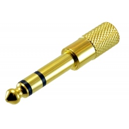 Adaptador plug 14 (6.5mm)Stereo a Jack 3.5 mm  dorado