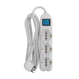 Alargue 3 Schuko + 6 mod 3 en linea - 2.5 mt Electraline