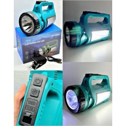 Linterna Led recargable, alta potencia luz frontal y lateral con indicador de carga!!