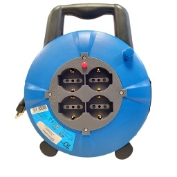 Alargue 10MTS con Enrollador 4 Schuko + Tierra