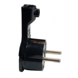 Ficha Schuko 90� Extra Plana - 16A Color Negro Electraline ELECTRALINE