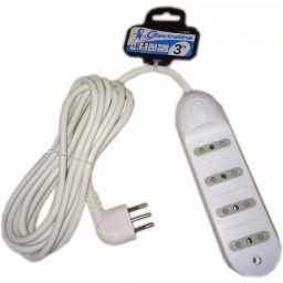 Alargue 4 Tomas 3 en Linea - Cable 3 Metros