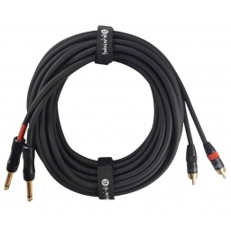 Cable 2 Rca a Doble 14 (6.5MM) Mono 9 metros