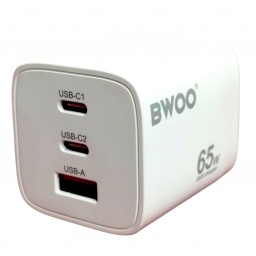 Cargador de Pared 65W Usb-a + 2 Usb-c - Carga r�pida BWOO