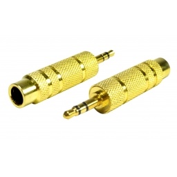 Adaptador de Audio Jack 1/4" (6.5MM) Stereo a Plug 3.5MM Estereo Dorado THEONE