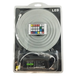 Cinta Led Neon 5M Rgb con Controlador, Fuente 12 y Remoto PHANTOM