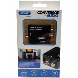 Adaptador Conversor de audio Digital optico a Analogo Rca con Fuente incluida KNUP