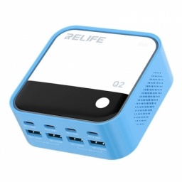 Cargador Digital de 8 Puertos Gan - 120W Azul RELIFE