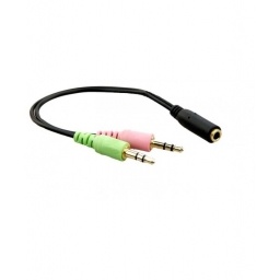 Adaptador de audio 2 Plug 3.5 Microfono  Auricular a Jack 3.5 de  4 Contactos NIPPON
