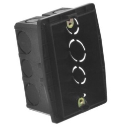 Caja Llana 3 Modulos Autr. con Grampa Negra