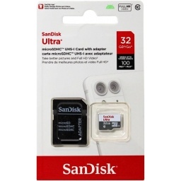 Memoria Tf Micro Sd 32GB C10 100 Mbs con Adaptador SANDISK