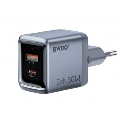 Cargador de 30 W con dos puertos USB-C y USB-A BWOO
