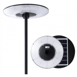 Poste de Luz con panel Solar para Jardin 2.5mts, 42cm de diametro lampara tipo ovni  THEONE
