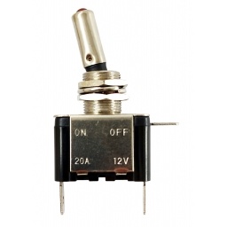 Llave de palaca On-off  3 Patas con luz led 12V DC 25Amp. SPST MIYAKO USA