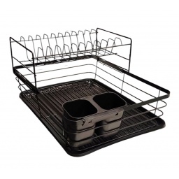 Escurridor para Platos Met�lico Negro 2 Pisos