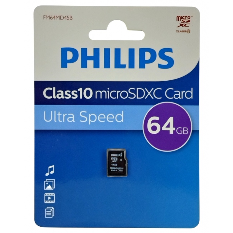 Memoria Micro Sd 64GB Clase 10 PHILIPS