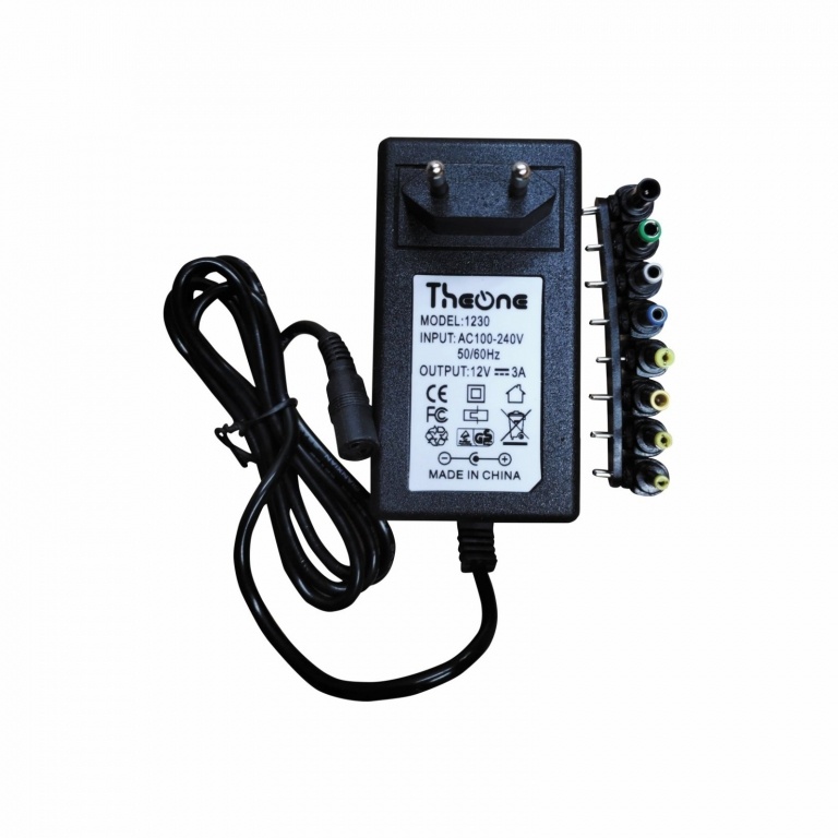 Fuente 12V 3 Amp. Conector intercambiable  THEONE