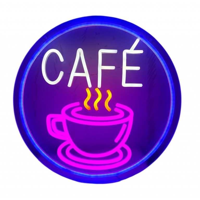 Cartel Neon de Led Cafe