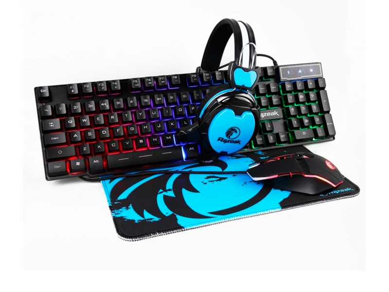 Combo Gamer 4 en 1 - Auriculares+ Mouse + Pad + Teclado RAZEAK