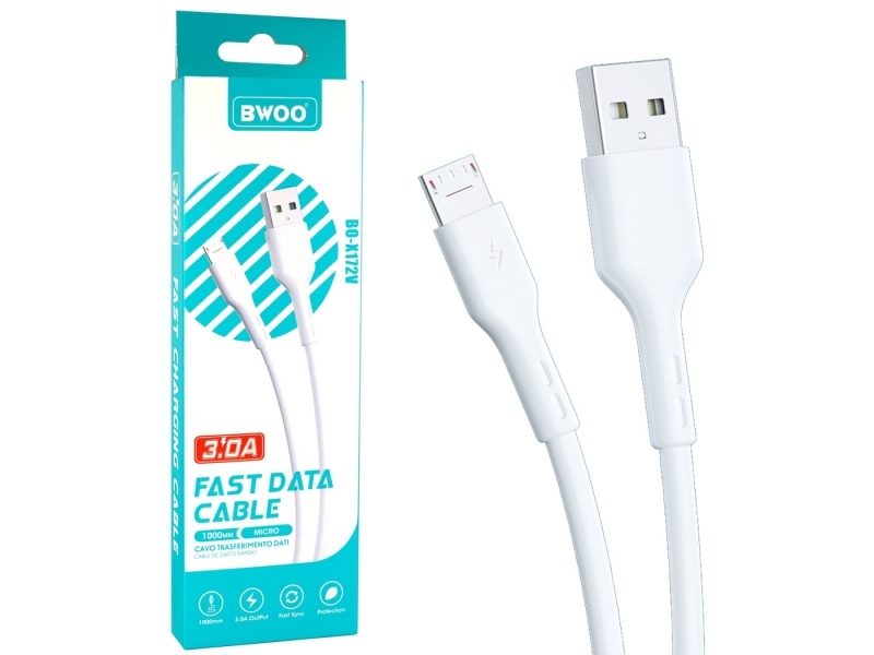 Cable de Datos y Carga Microusb a USB 3.0A - 1MT. BWOO